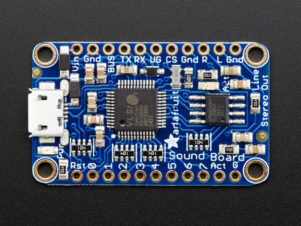 Buy Adafruit 2133 Audio FX Sound Board - WAV/OGG Trigger with 2MB Flash in India | Fab.to.Lab