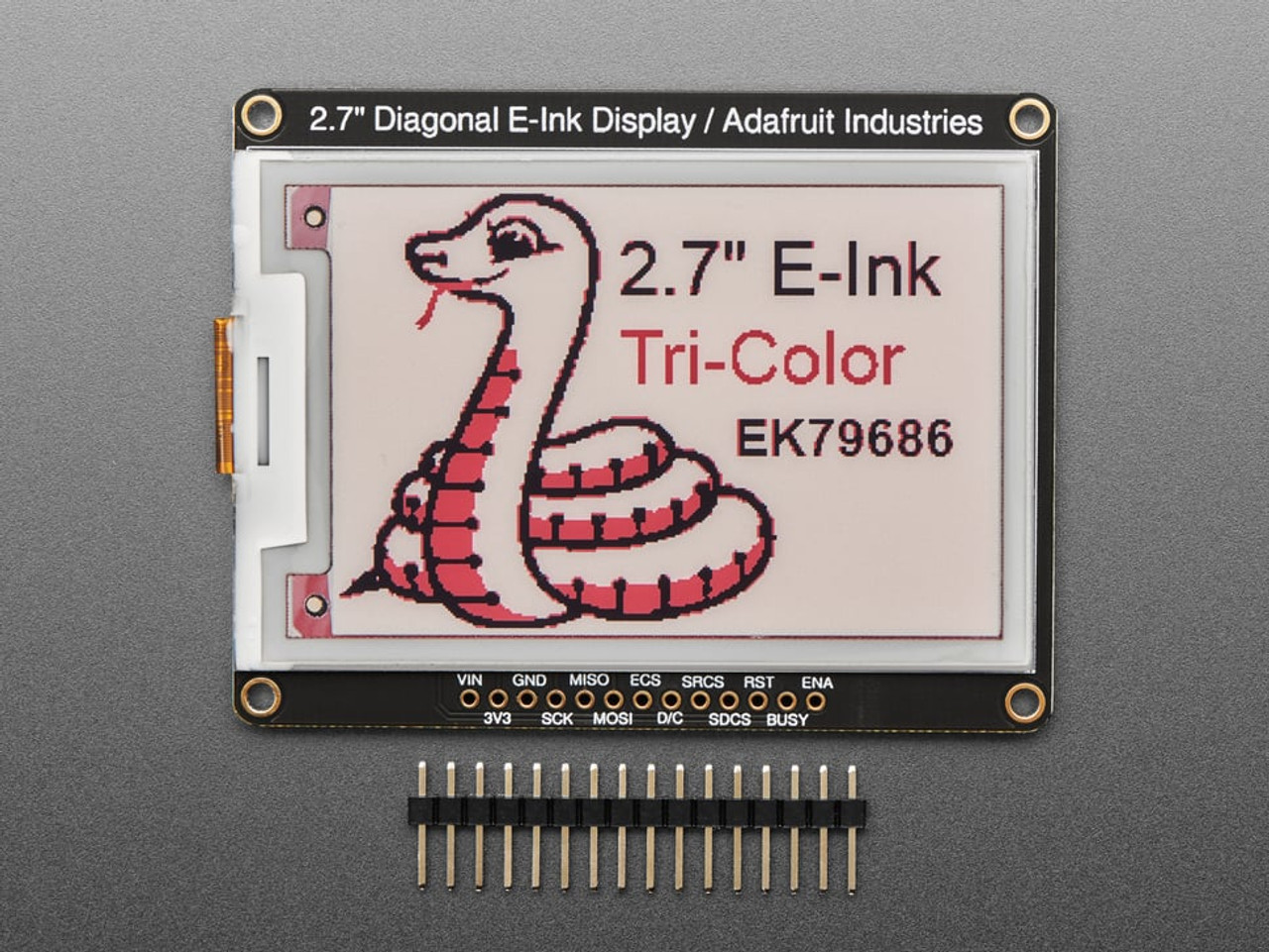 Adafruit 2.7" Tri-Color eInk / ePaper Display with SRAM - Red Black ...