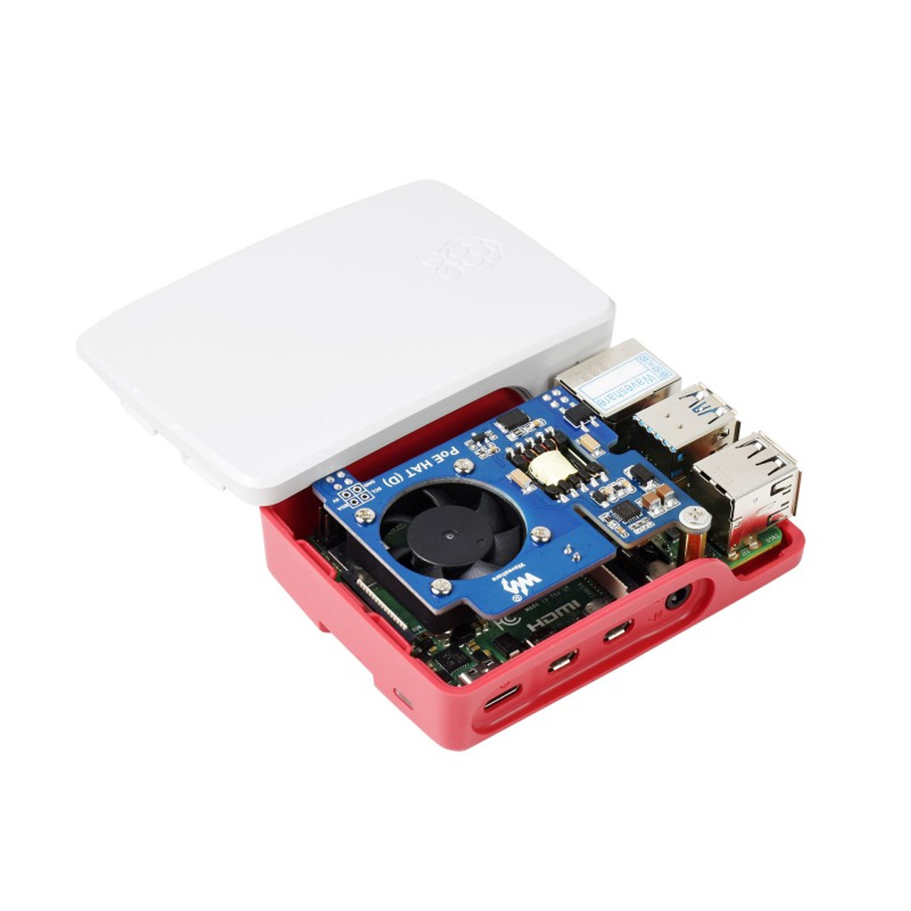 Power over Ethernet HAT (D) for Raspberry Pi 3B+/4B, 802.3af