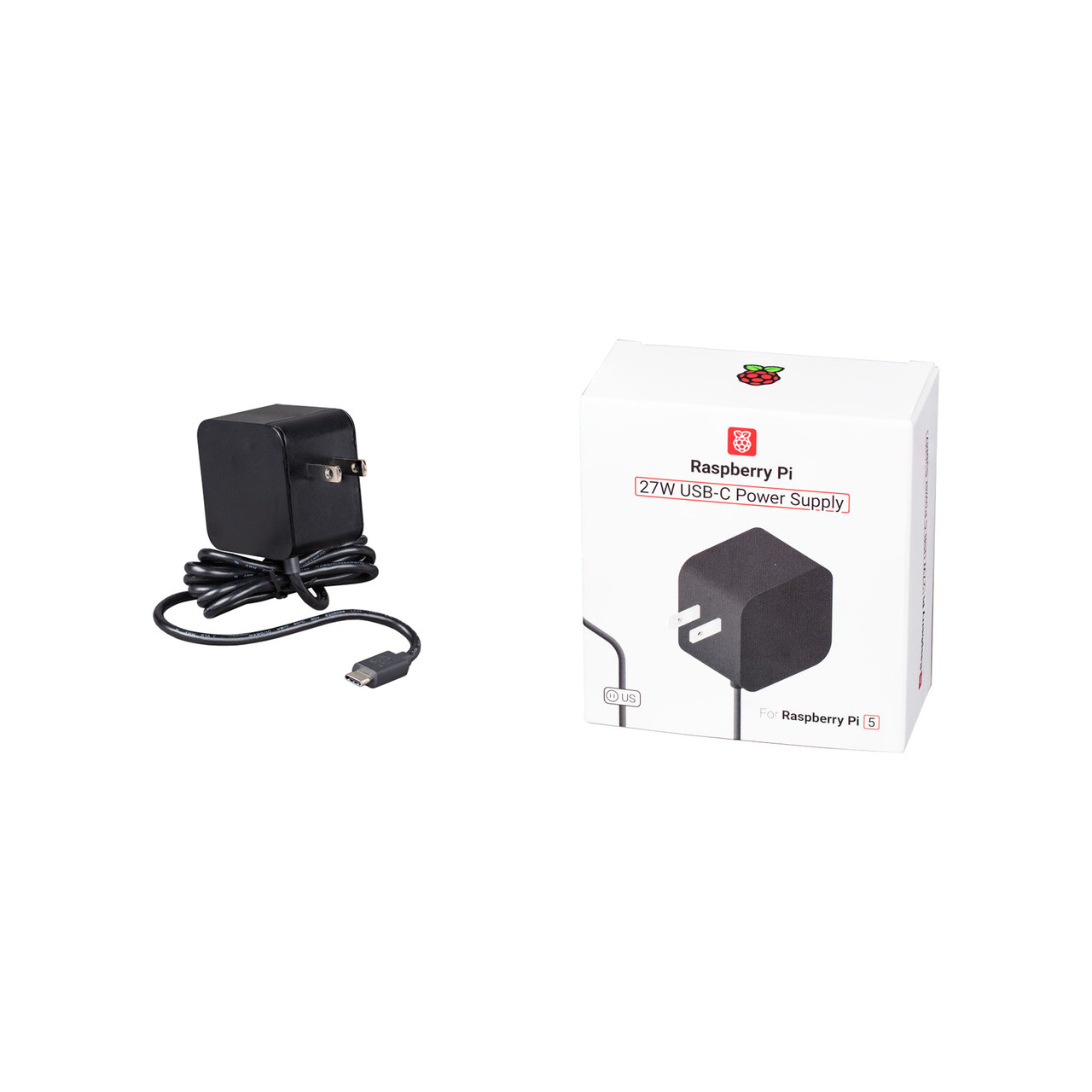 Offizielles Raspberry Pi 5 27W USB-C Netzteil – Original USB-C Power Supply, Schwarz, 5,1V/5A
