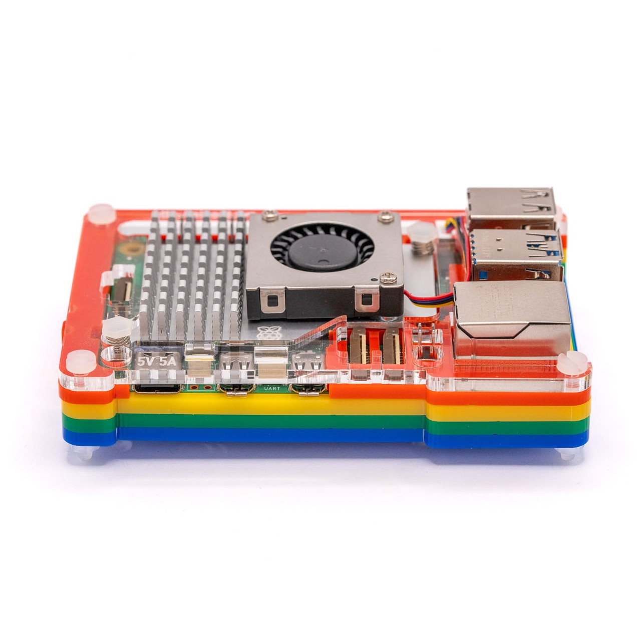 Pibow Coupe 5 (Case for Raspberry Pi 5) – Rainbow