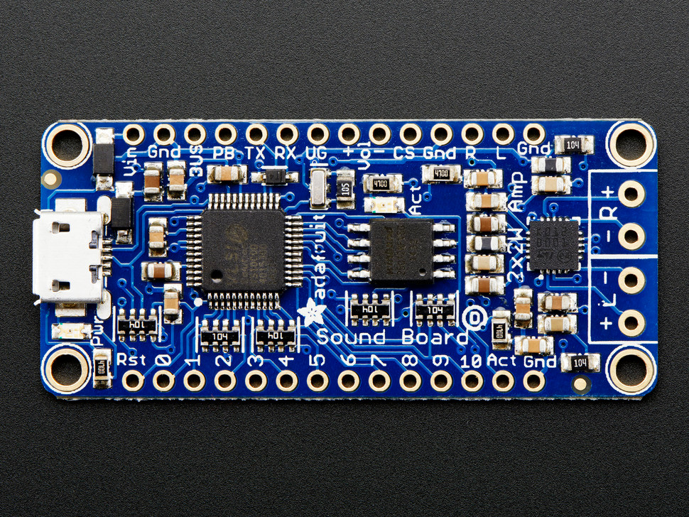 Adafruit Audio FX Sound Board Con 16MB Flash, Trigger WAV/OGG, Per Progetti Audio Su Richiesta