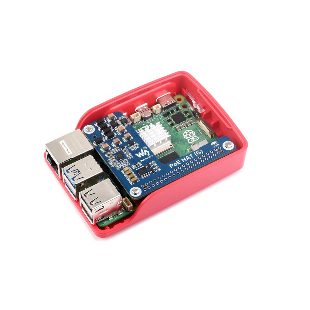 Waveshare PoE HAT (G), 5V 5A, 802.3af/at, for Pi 5 & CM5 | 27670