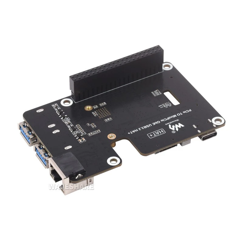 PCIe to MiniPCIe / Gigabit Ethernet / USB 3.2 Gen1 HAT for Raspberry Pi ...
