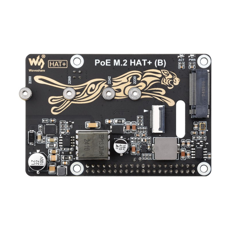 PCIe To M.2 HAT With PoE Function (B) For Raspberry Pi 5 PCIe To M.2 HAT With PoE Function (B) For Raspberry Pi 5
