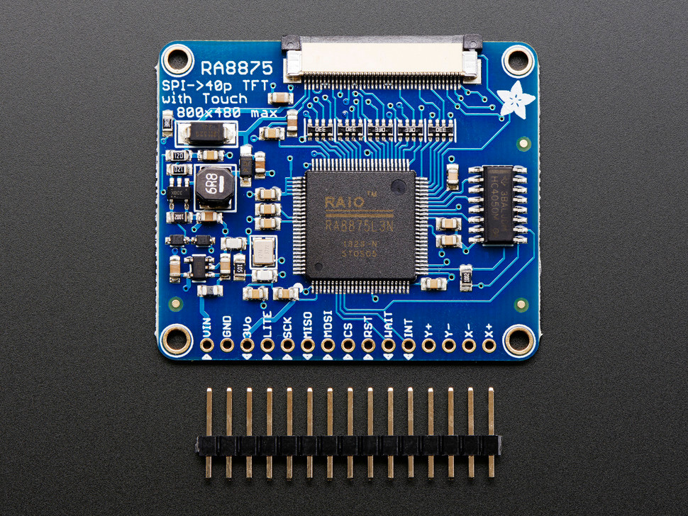 twin アンダーボード RA8875 Driver Board for 40-pin TFT Touch Displays - 800x480 Max