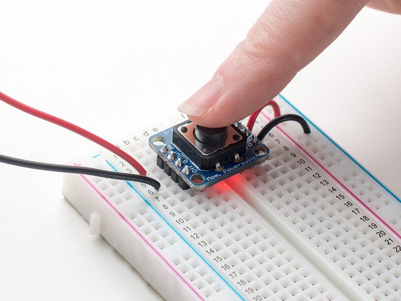 how to use push button on breadboard