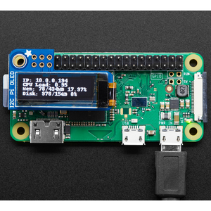 Adafruit PiOLED - 128x32 Monochrome OLED Add-on for Raspberry Pi
