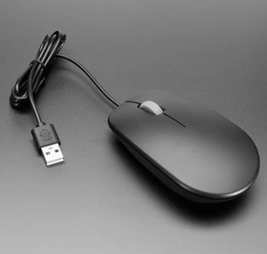 Raspberry Pi Mouse 2 Black with USB cable, minimalist design, SC1685