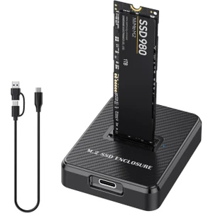 M.2 NVMe & SATA to USB C Docking Station, M2 SSD to USB A Reader Adapter for Both M.2 (M Key, B+M Key) NVMe NGFF SATA Dock, Size for 2280 2260 2242 2230 SATA-Based SSD to USB Adapter 10Gbps