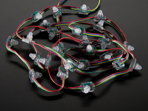 12mm Diffused Flat Digital RGB LED Pixels (Strand of 25) - WS2801