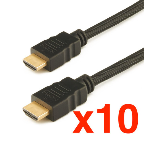 10pc Pack of 3ft High Speed Gold Plated HDMI Cable with Ethernet 10.2Gbps 10pc Pack of 3ft High Speed Gold Plated HDMI Cable with Ethernet 10.2Gbps