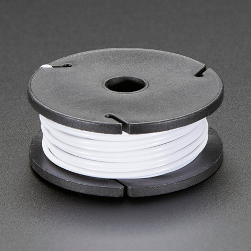 Solid-Core Wire Spool - 25ft - 22AWG - White Solid-Core Wire Spool - 25ft - 22AWG - White