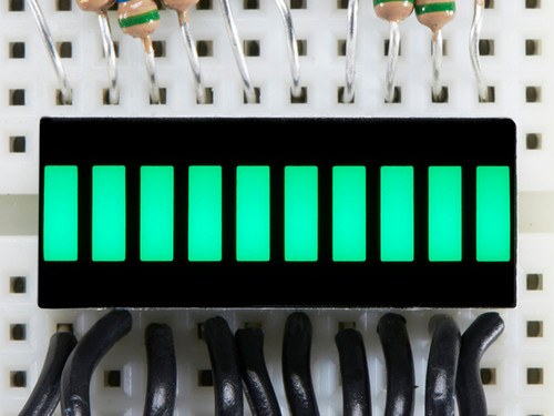 10 Segment Light Bar Graph LED Display - Pure Green 10 Segment Light Bar Graph LED Display - Pure Green