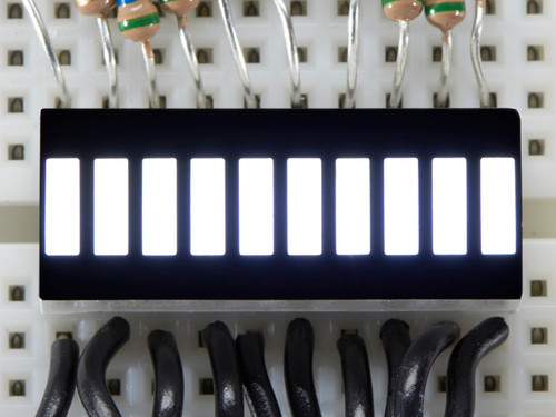 10 Segment Light Bar Graph LED Display - White 10 Segment Light Bar Graph LED Display - White