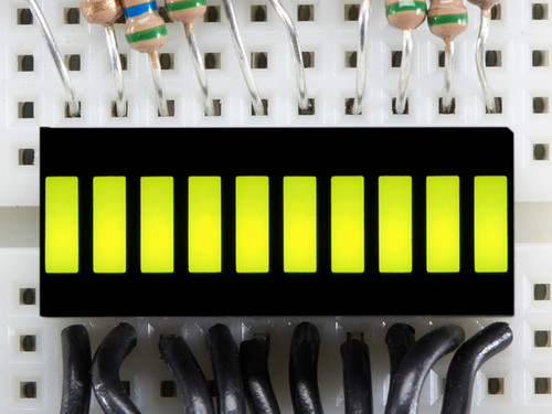 10 Segment Light Bar Graph LED Display - Yellow-Green 10 Segment Light Bar Graph LED Display - Yellow-Green