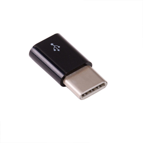 USB micro-B to USB-C adapter, Black USB micro-B to USB-C adapter, Black