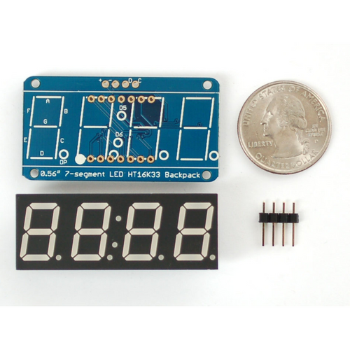Adafruit 0.56" 4-Digit 7-Segment Display w/I2C Backpack - White Adafruit 0.56" 4-Digit 7-Segment Display w/I2C Backpack - White