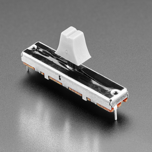 Slide Potentiometer with Plastic Knob - 45mm Long - 10KΩ Slide Potentiometer with Plastic Knob - 45mm Long - 10KΩ