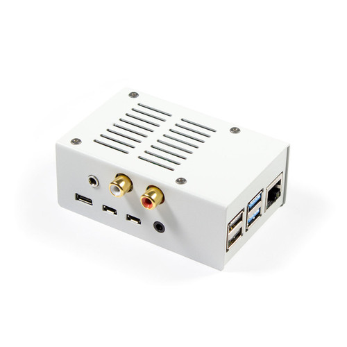 Steel case for HiFiBerry DAC+/ADC, Pi 4 - White Steel case for HiFiBerry DAC+/ADC, Pi 4 - White