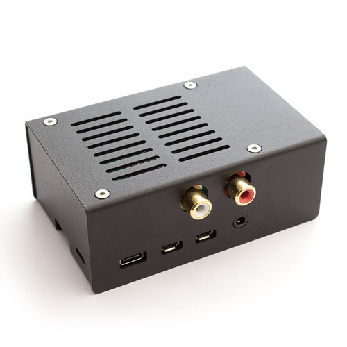 Steel Case for HiFiBerry DAC+ RCA, Pi 4 - Black Steel Case for HiFiBerry DAC+ RCA, Pi 4 - Black
