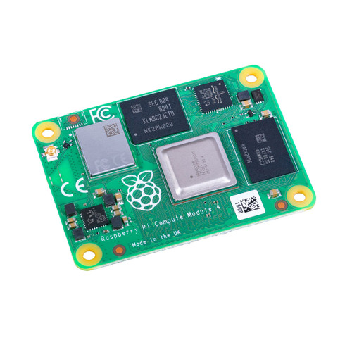Raspberry Pi Compute Module 4 CM4104016, 4 GB RAM, 16 GB eMMC, Wireless model, top view Raspberry Pi Compute Module 4 CM4104016, 4 GB RAM, 16 GB eMMC, Wireless model, top view