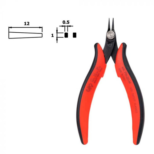 Smooth pointed short nose pliers, specially designed for delicate work in electronics. Smooth pointed short nose pliers, specially designed for delicate work in electronics.