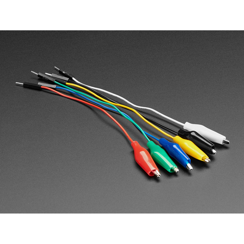 Small Alligator Clip to Male Jumper Wire Bundle - 6 Pieces Small Alligator Clip to Male Jumper Wire Bundle - 6 Pieces