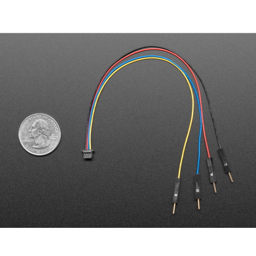 STEMMA QT / Qwiic JST SH 4-pin to Premium Male Headers Cable - 150mm Long STEMMA QT / Qwiic JST SH 4-pin to Premium Male Headers Cable - 150mm Long