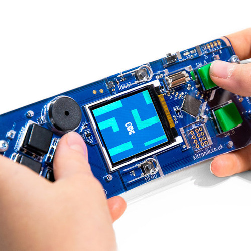 Kitronik ARCADE for MakeCode Arcade handheld gamepad with LCD screen and 6 buttons. Includes vibration motor and sound for real feedback. Kitronik 5311 Kitronik ARCADE for MakeCode Arcade handheld gamepad with LCD screen and 6 buttons. Includes vibration motor and sound for real feedback. Kitronik 5311