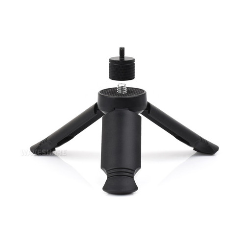 Mini tripod B fully opened with standard 1/4″ mounting screw visible on top Mini tripod B fully opened with standard 1/4″ mounting screw visible on top