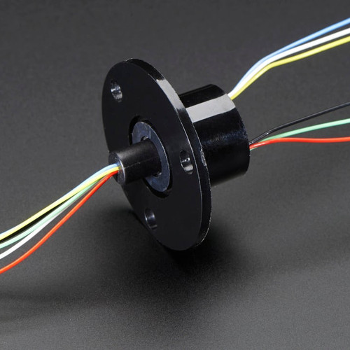 Slip Ring with Flange - 22mm diameter, 6 wires, max 240V @ 2A