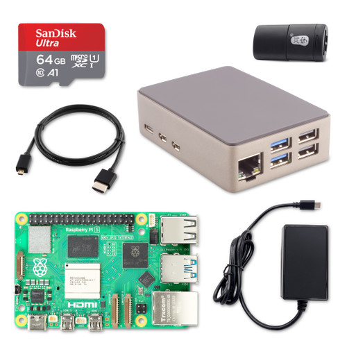 Raspberry Pi 5 Aluminum Starter Kit - 2GB