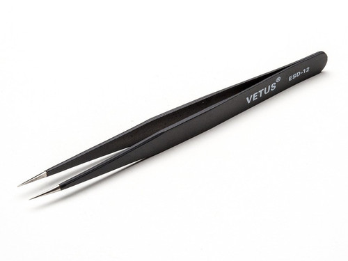 Fine tip straight tweezers - ESD safe - 135mm Fine tip straight tweezers - ESD safe - 135mm