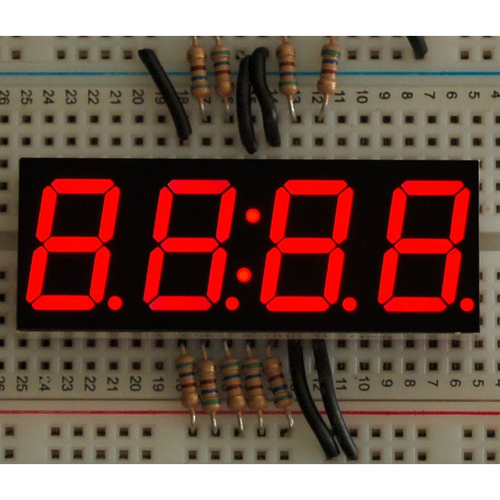 Red 7-segment clock display - 0.56" digit height Red 7-segment clock display - 0.56" digit height