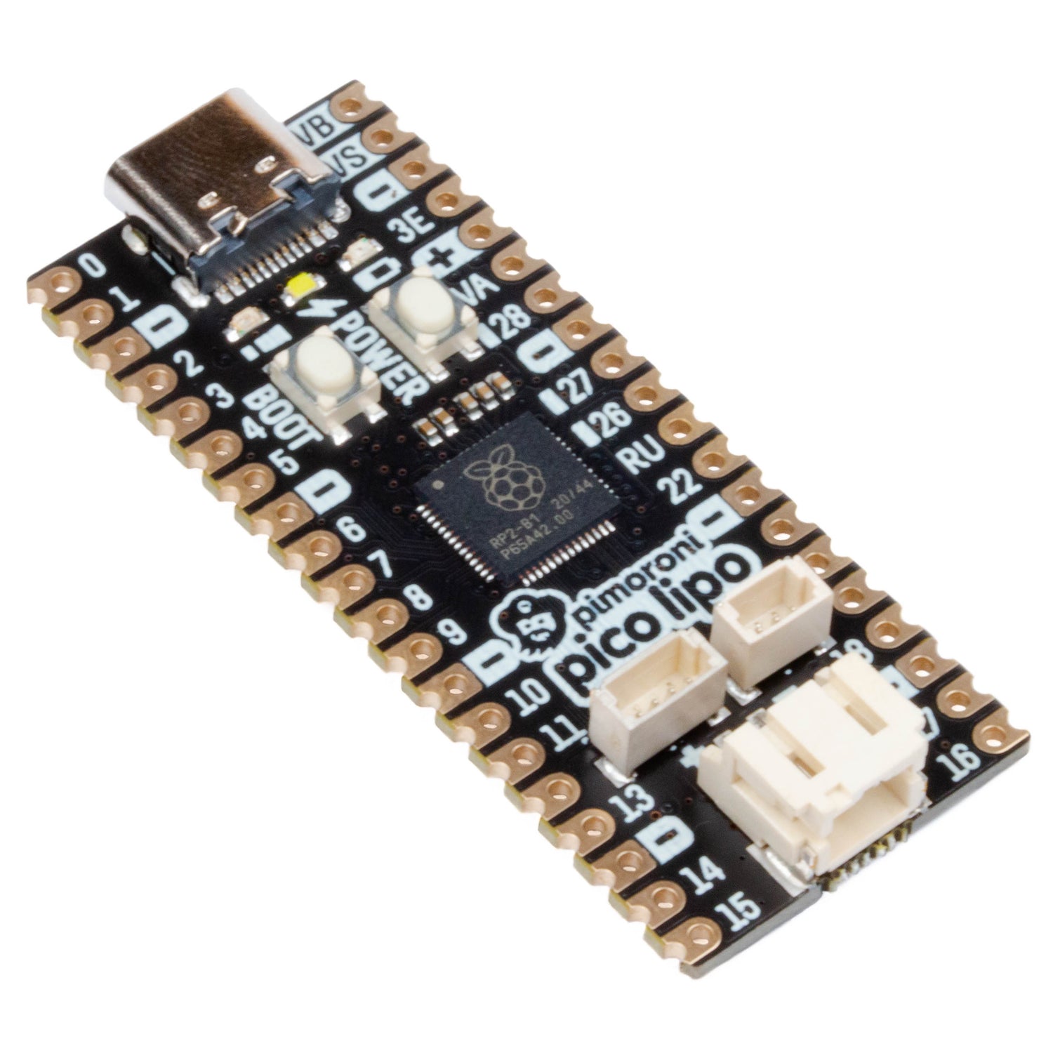 ピンピコピン Pimoroni PIM560 - Pico LiPo 16MB - RP2040 Board with LiPo Charging