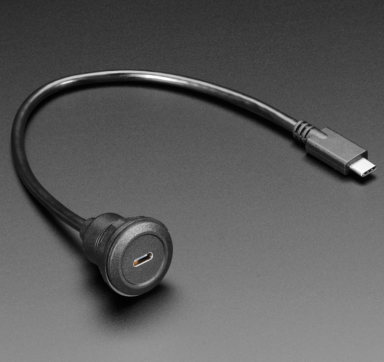 Adafruit 4218 - USB C Round Panel Mount Extension Cable | PiShop