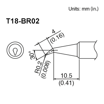 Hakko T18-BR02 Conical Tip 