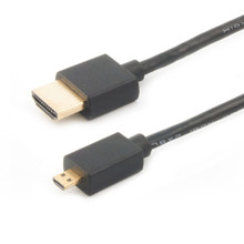 Compact 3ft micro HDMI to HDMI cable with durable connectors for video and audio