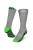 Work Socks  SK1 (5 PACK) Grey jersey knit sock with rib accents, neon green heel and toe detail with black and neon green arch accentuation.