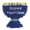 Chanukah Menorah Shaped Tinsel Decoration