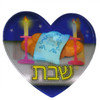 Holographic "Shabbat Shalom" Heart  Stickers