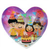 Holographic "Happy Birthday" in Hebrew (יום הולדת שמח) Heart Stickers (18)