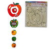Wooden Apple Tishrei Mobile with Cord for Coloring