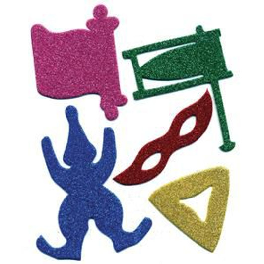 Glitter Purim Foam Shapes