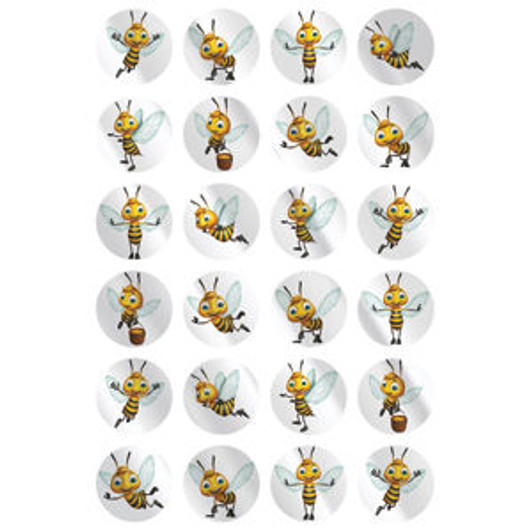 Rosh HaShanah Funny metallic bees stickers