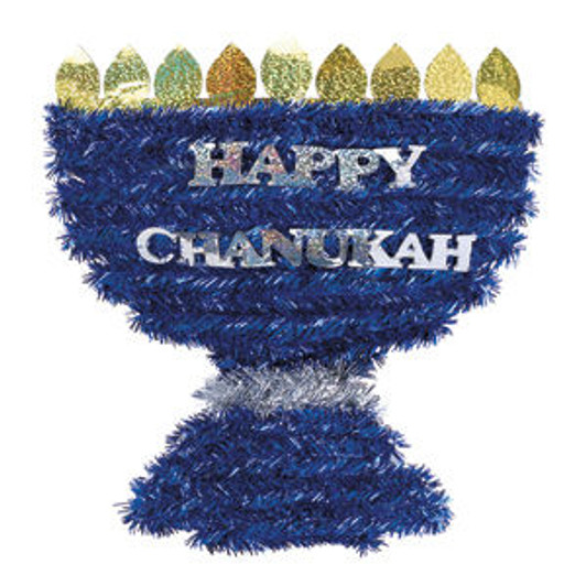 Chanukah Menorah Shaped Tinsel Decoration