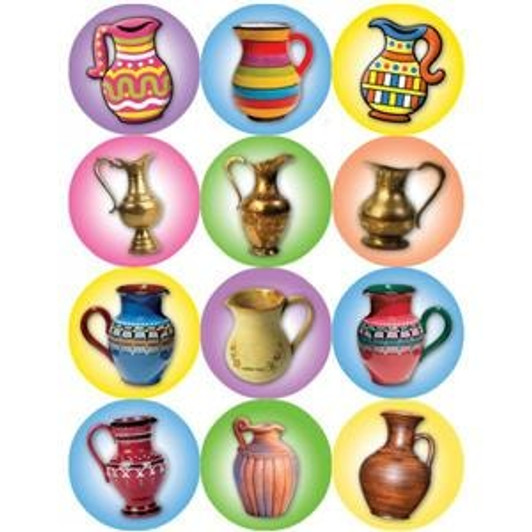 Chanukah Colorful Oil Pitchers Stickers