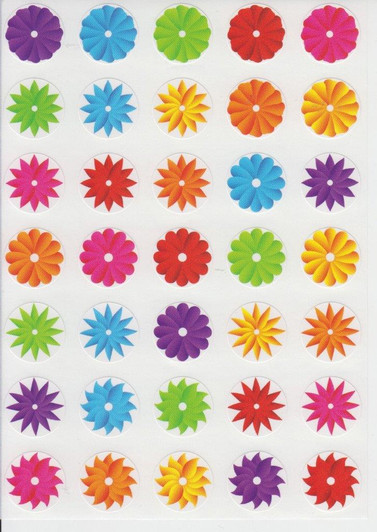 Flowers Stickers 0.60" - 1 Sheet