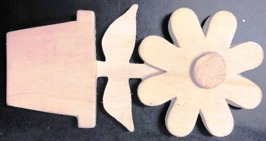 Wooden Flower in a Put For Decoration SINGLE Wooden Flower in a Put For Decoration SINGLE
